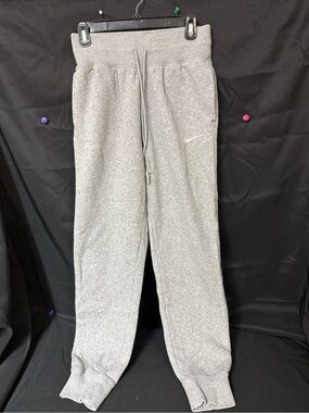 Nike Gray Fleece Track Joggers with Swoosh